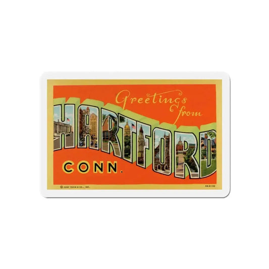 Greetings from Hartford Connecticut (Greeting Postcards) Refrigerator Magnet 6 Inch - The Sticker Space