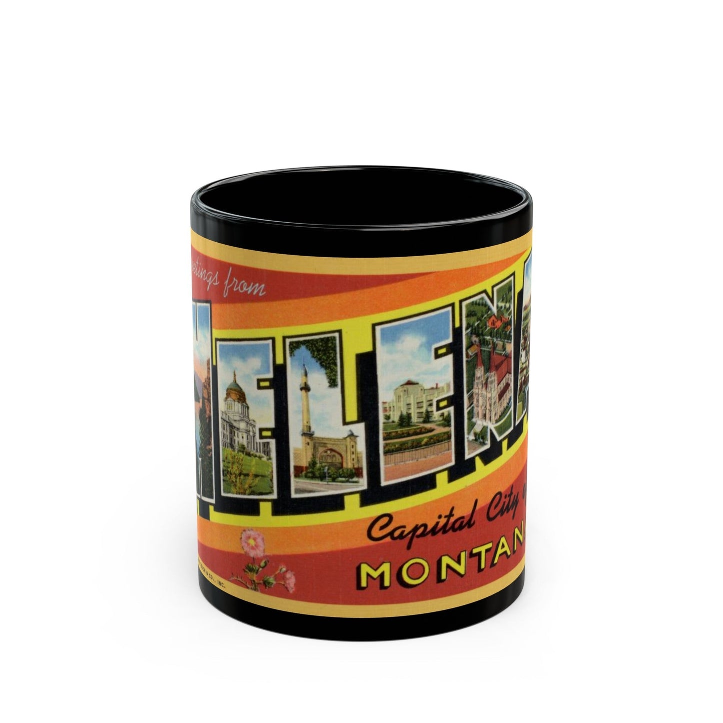 Greetings from Helena (Greeting Postcards) Black Coffee Mug-11oz-The Sticker Space