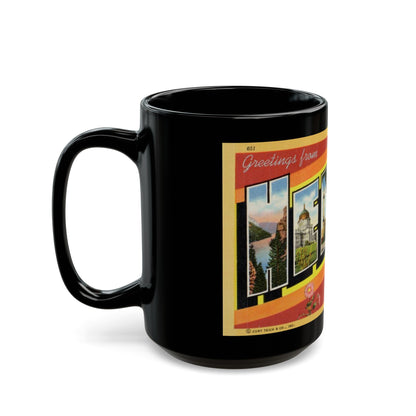 Greetings from Helena (Greeting Postcards) Black Coffee Mug-The Sticker Space