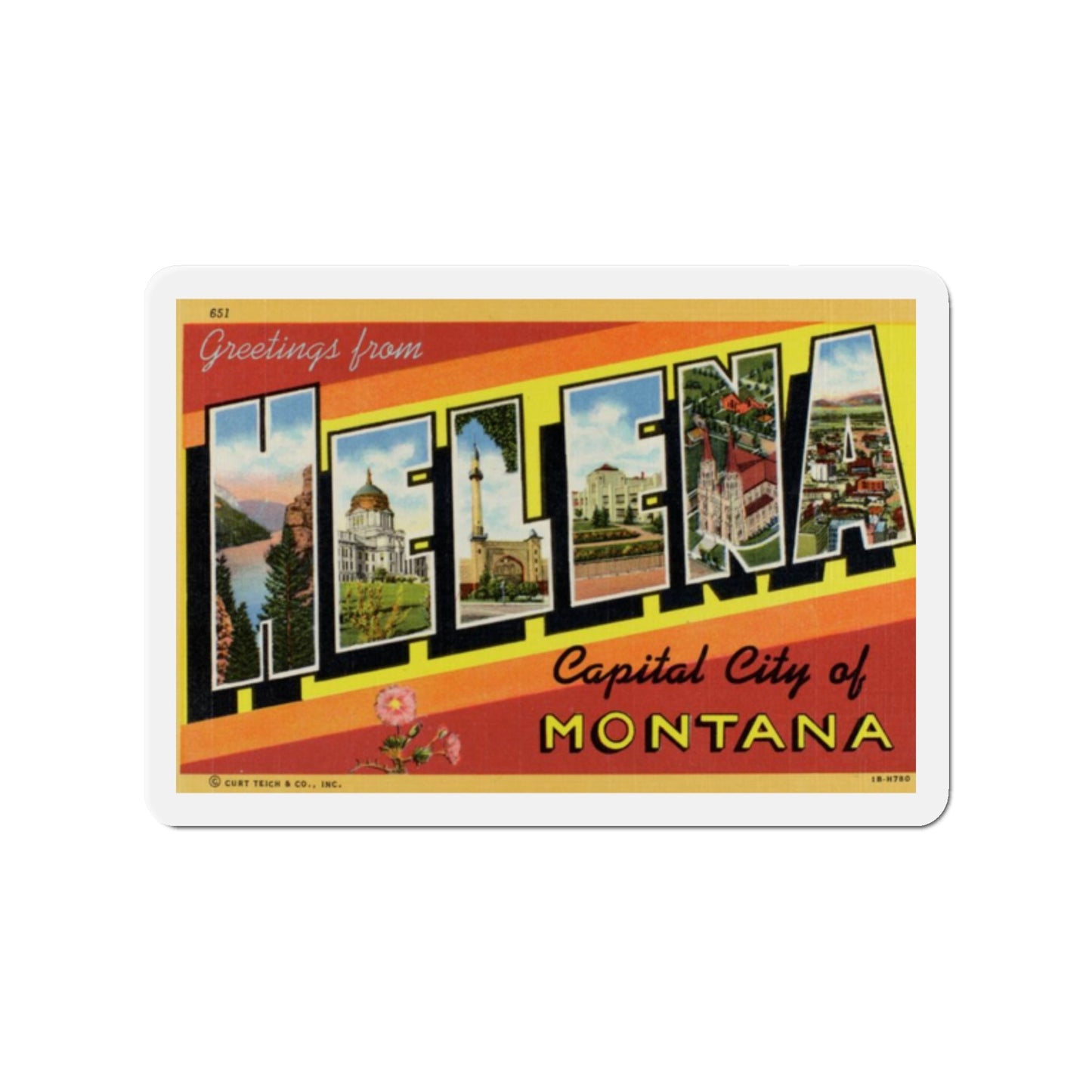 Greetings from Helena (Greeting Postcards) Die-Cut Magnet-2" x 2"-The Sticker Space