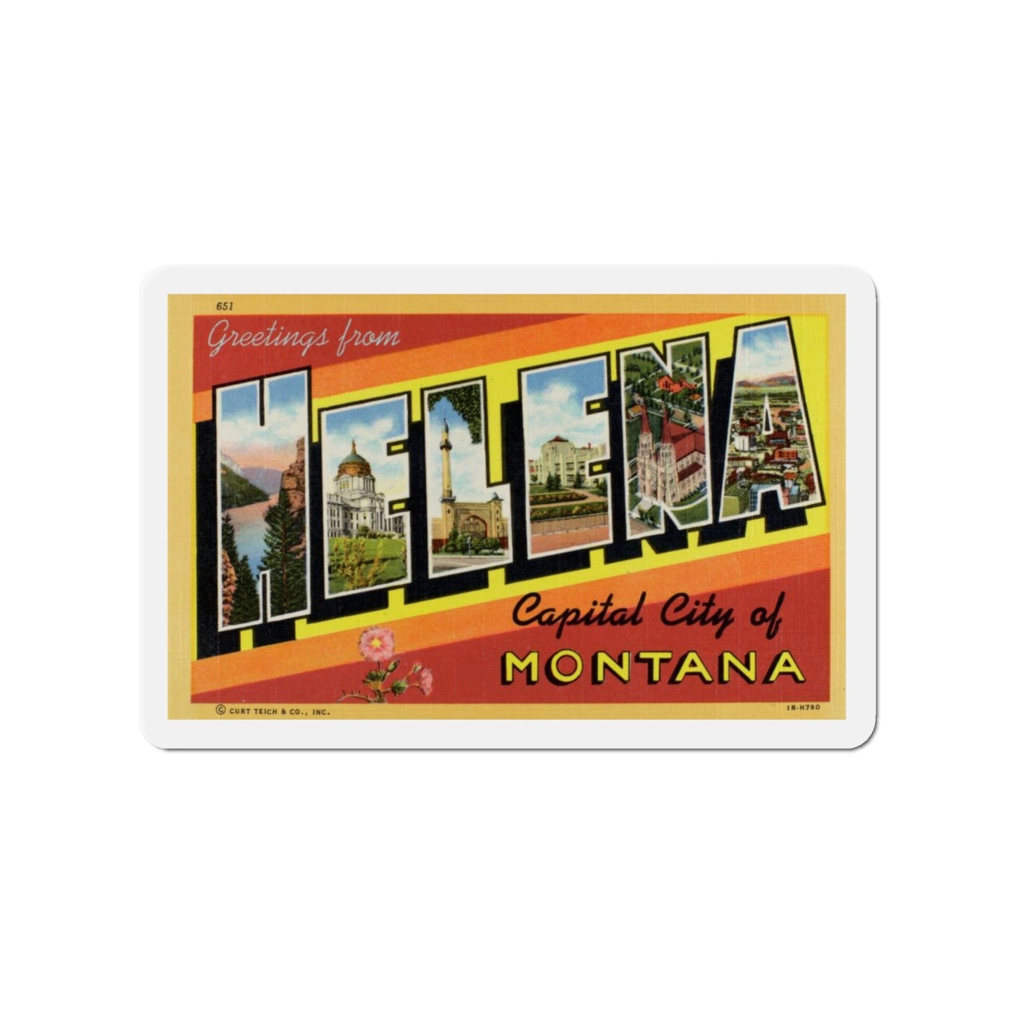 Greetings from Helena (Greeting Postcards) Die-Cut Magnet-4" x 4"-The Sticker Space