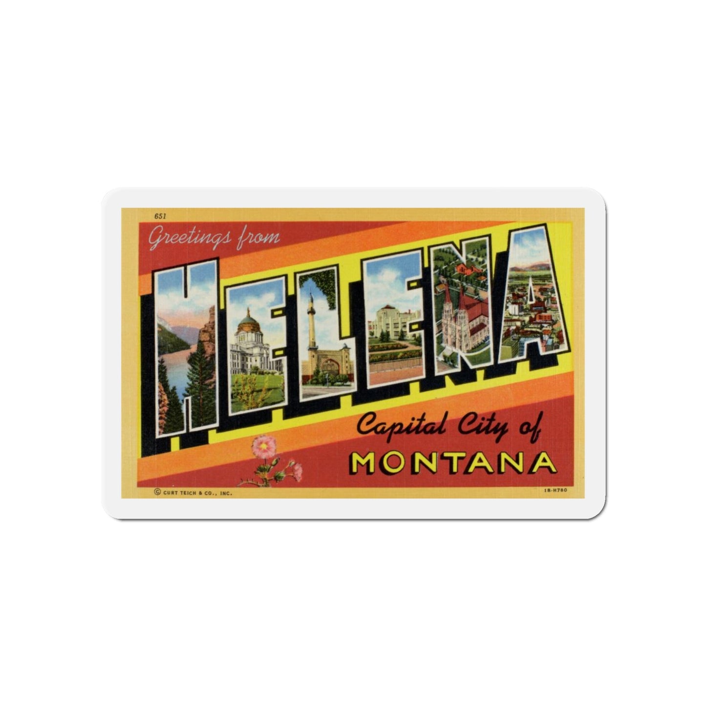 Greetings from Helena (Greeting Postcards) Die-Cut Magnet-5" x 5"-The Sticker Space