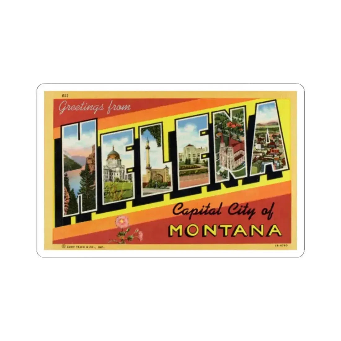 Greetings from Helena (Greeting Postcards) STICKER Vinyl Kiss-Cut Decal 2 Inch White - The Sticker Space
