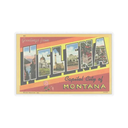 Greetings from Helena (Greeting Postcards) STICKER Vinyl Kiss-Cut Decal 4 Inch Transparent - The Sticker Space
