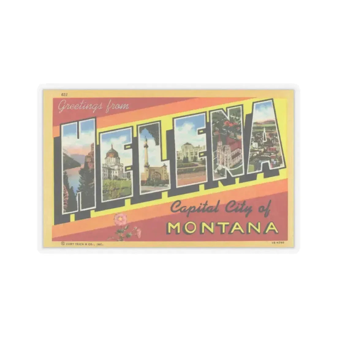 Greetings from Helena (Greeting Postcards) STICKER Vinyl Kiss-Cut Decal 6 Inch Transparent - The Sticker Space