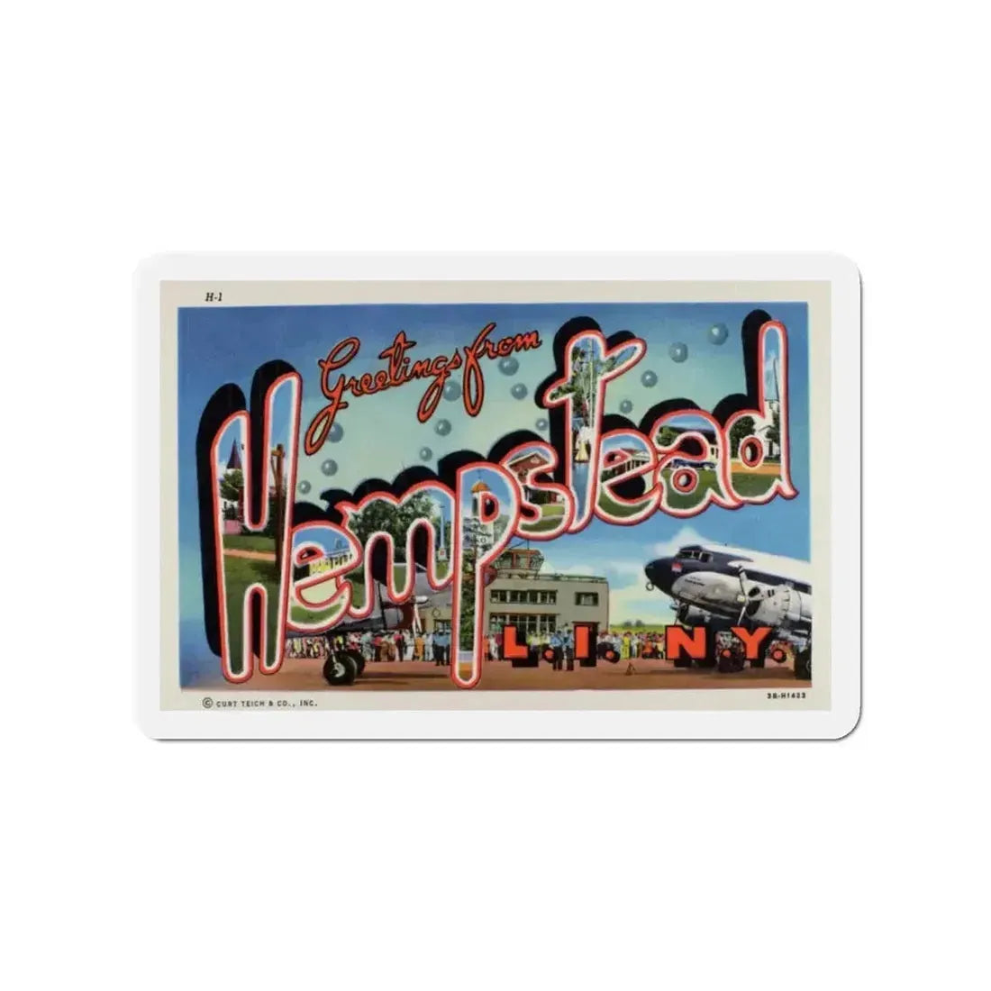 Greetings from Hempstead (Greeting Postcards) Refrigerator Magnet - The Sticker Space