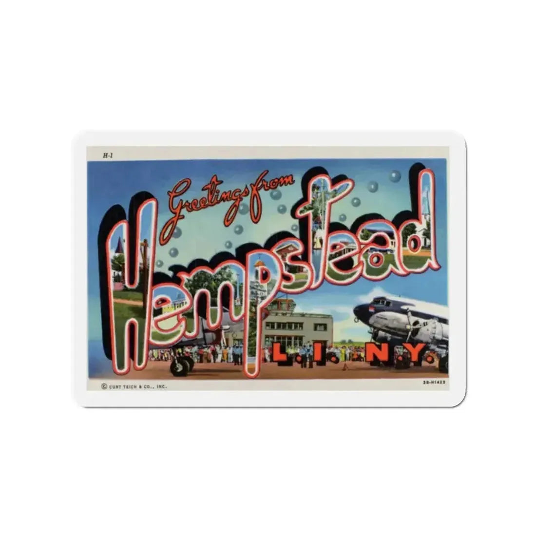Greetings from Hempstead (Greeting Postcards) Refrigerator Magnet - The Sticker Space