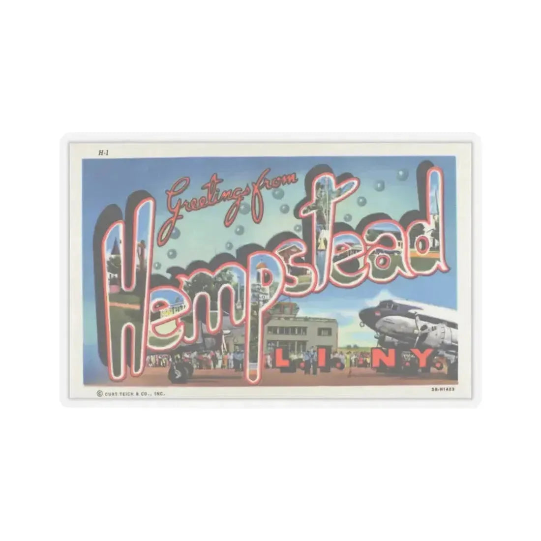 Greetings from Hempstead (Greeting Postcards) STICKER Vinyl Kiss-Cut Decal 3 Inch Transparent - The Sticker Space