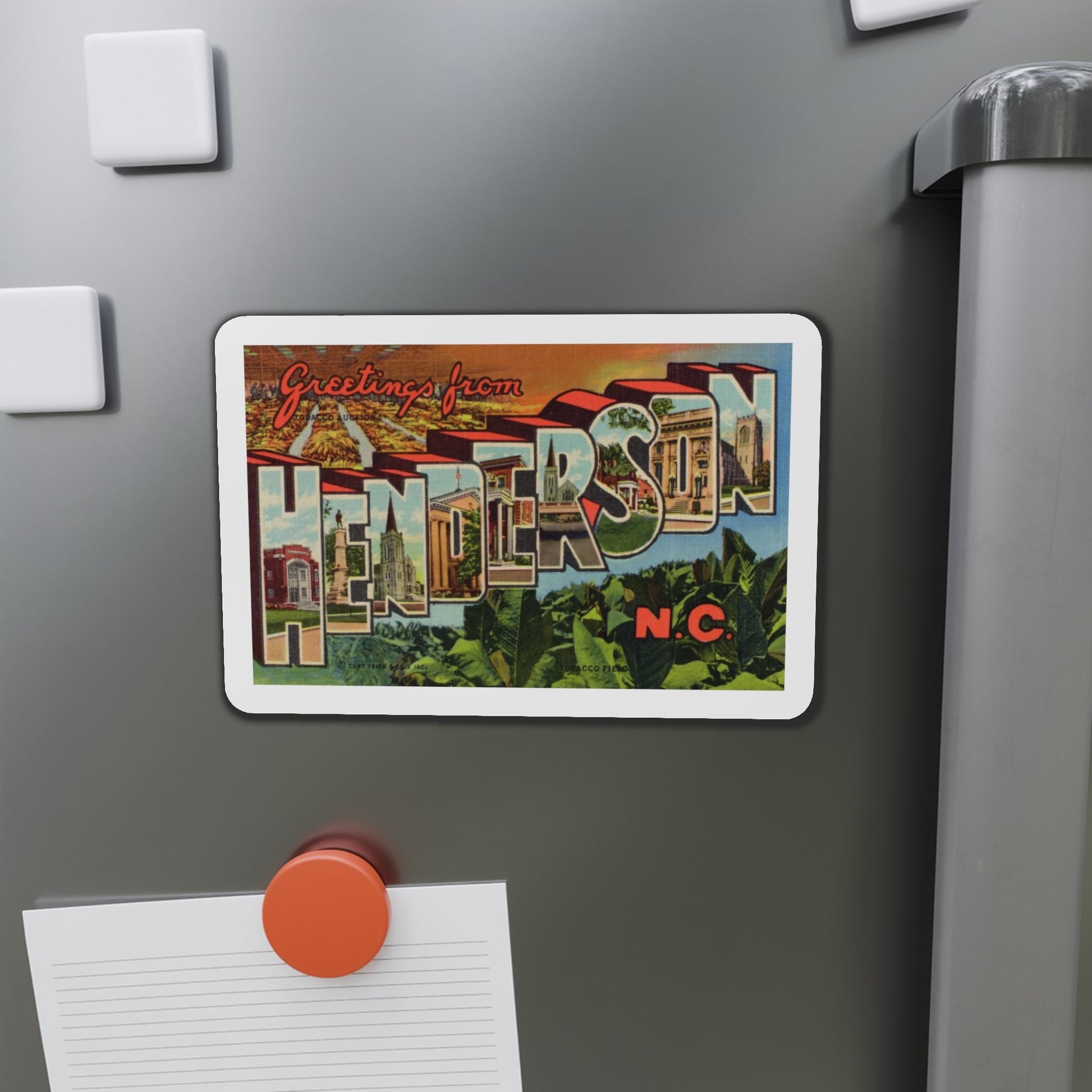 Greetings from Henderson NC (Greeting Postcards) Die-Cut Magnet-The Sticker Space