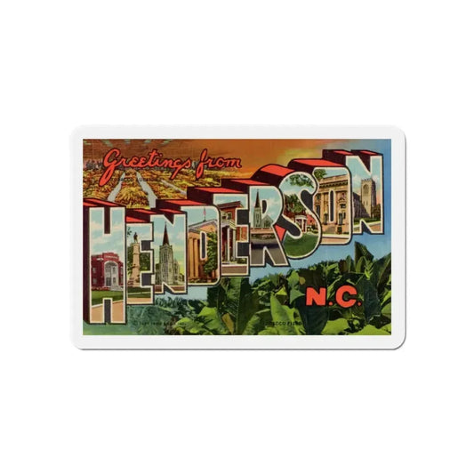 Greetings from Henderson NC (Greeting Postcards) Refrigerator Magnet 6 Inch - The Sticker Space