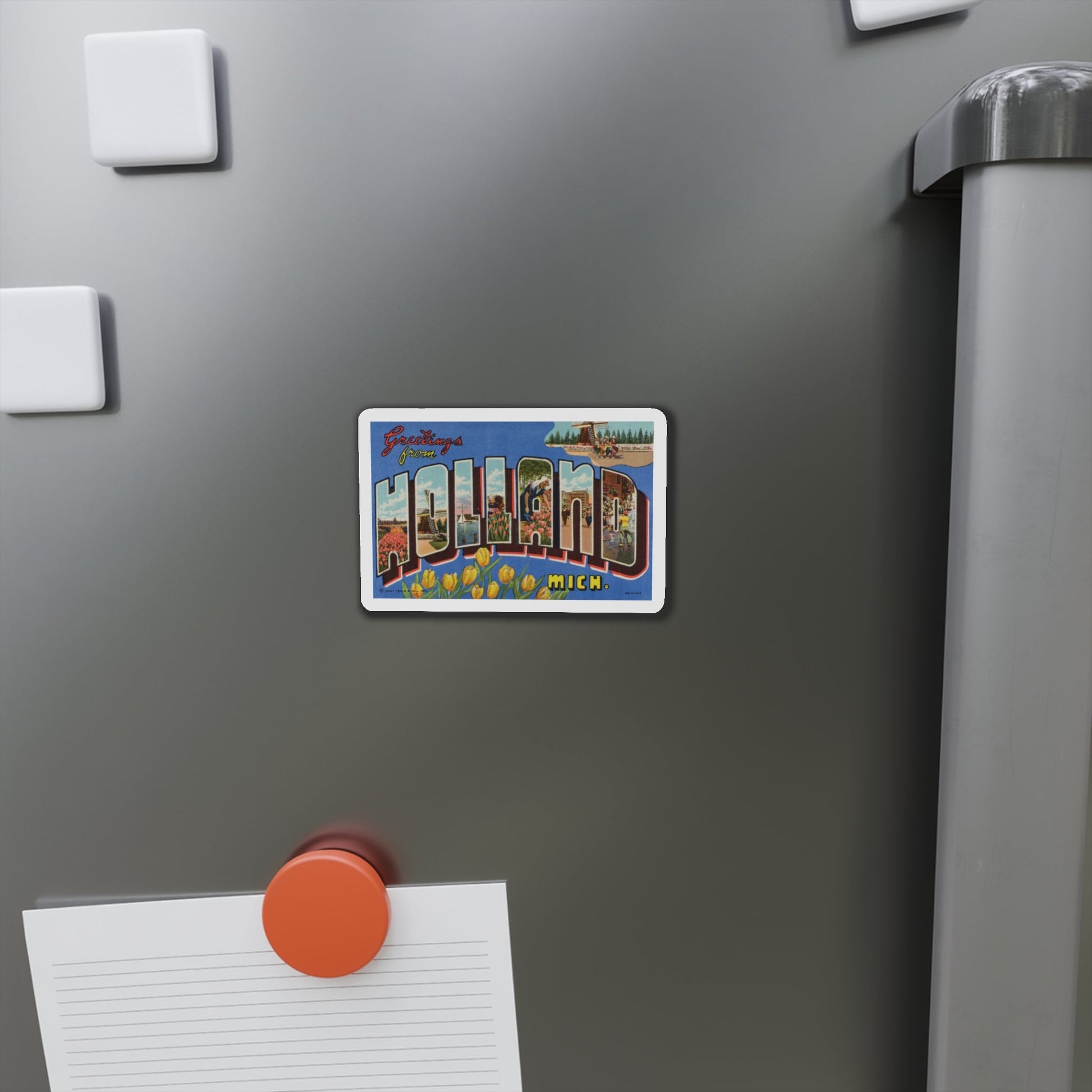 Greetings from Holland Michigan (Greeting Postcards) Die-Cut Magnet-The Sticker Space