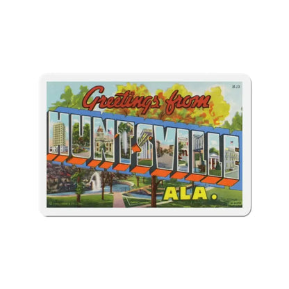 Greetings from Huntsville Alabama (Greeting Postcards) Refrigerator Magnet 3 Inch - The Sticker Space