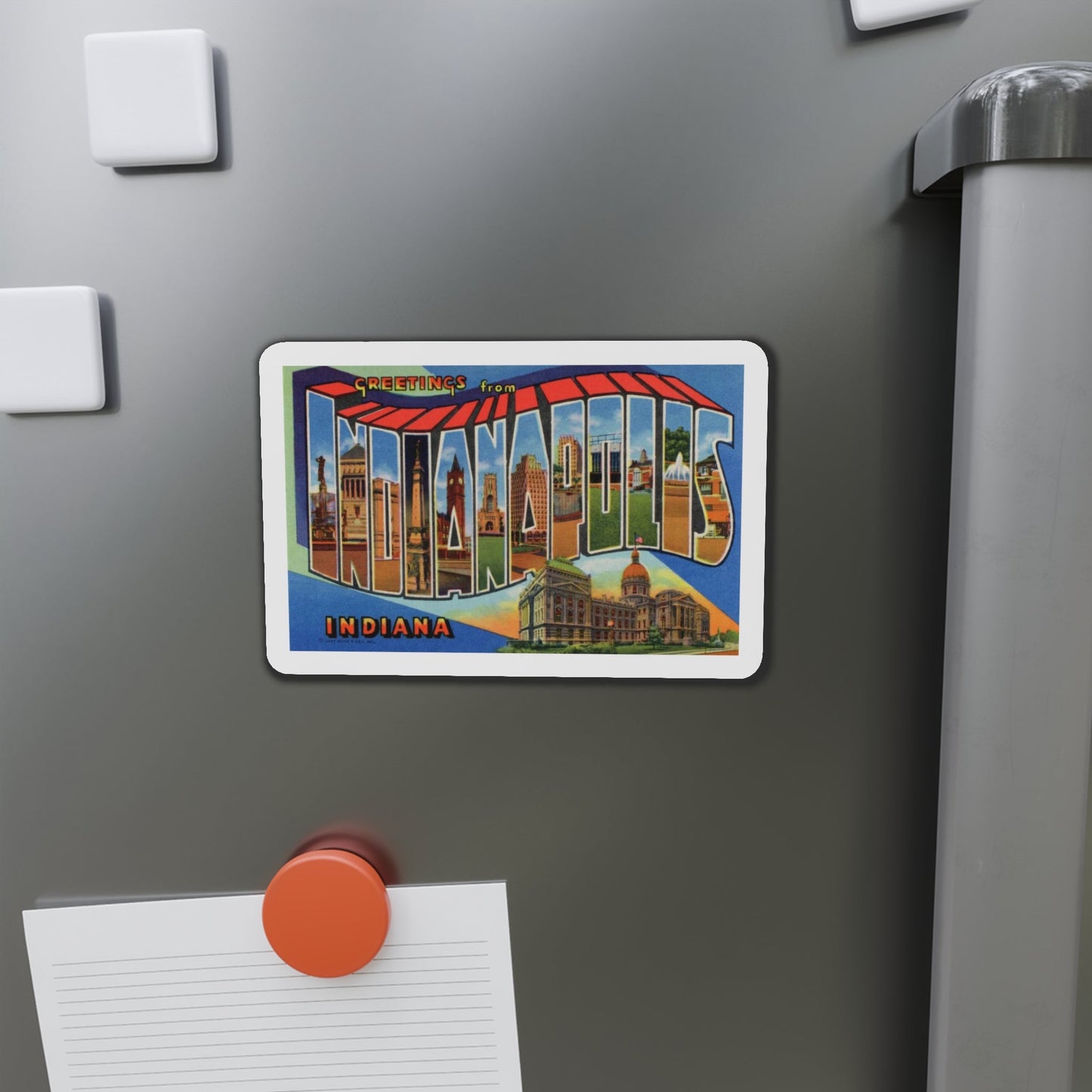 Greetings From Indianapolis (Greeting Postcards) Die-Cut Magnet-The Sticker Space