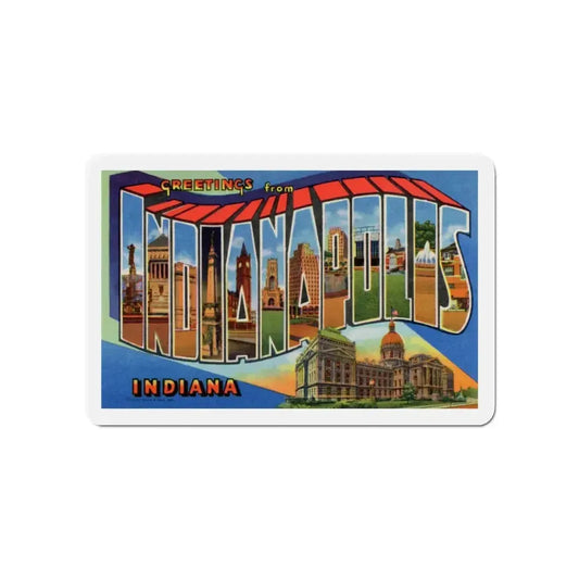 Greetings From Indianapolis (Greeting Postcards) Refrigerator Magnet 6 Inch - The Sticker Space