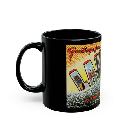 Greetings from Laurens South Carolina (Greeting Postcards) Black Coffee Mug-The Sticker Space