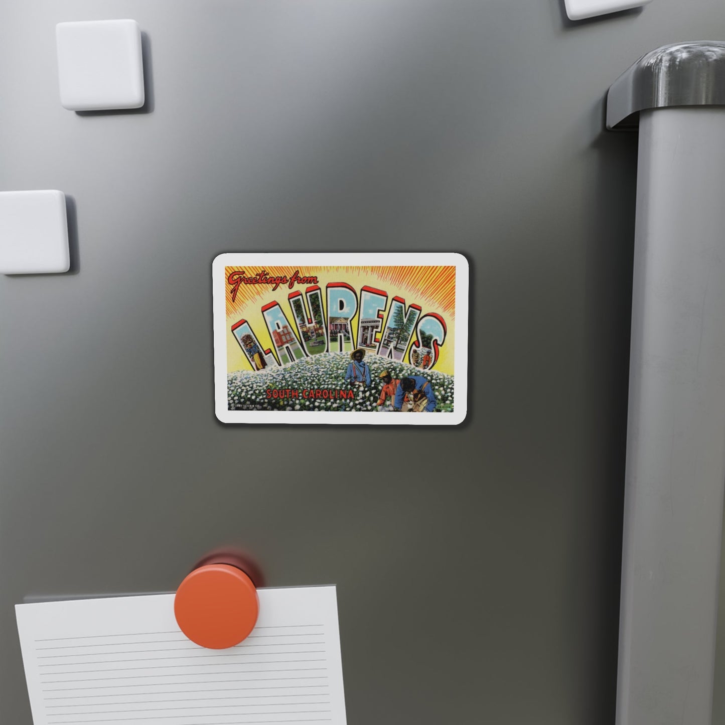 Greetings from Laurens South Carolina (Greeting Postcards) Die-Cut Magnet-The Sticker Space