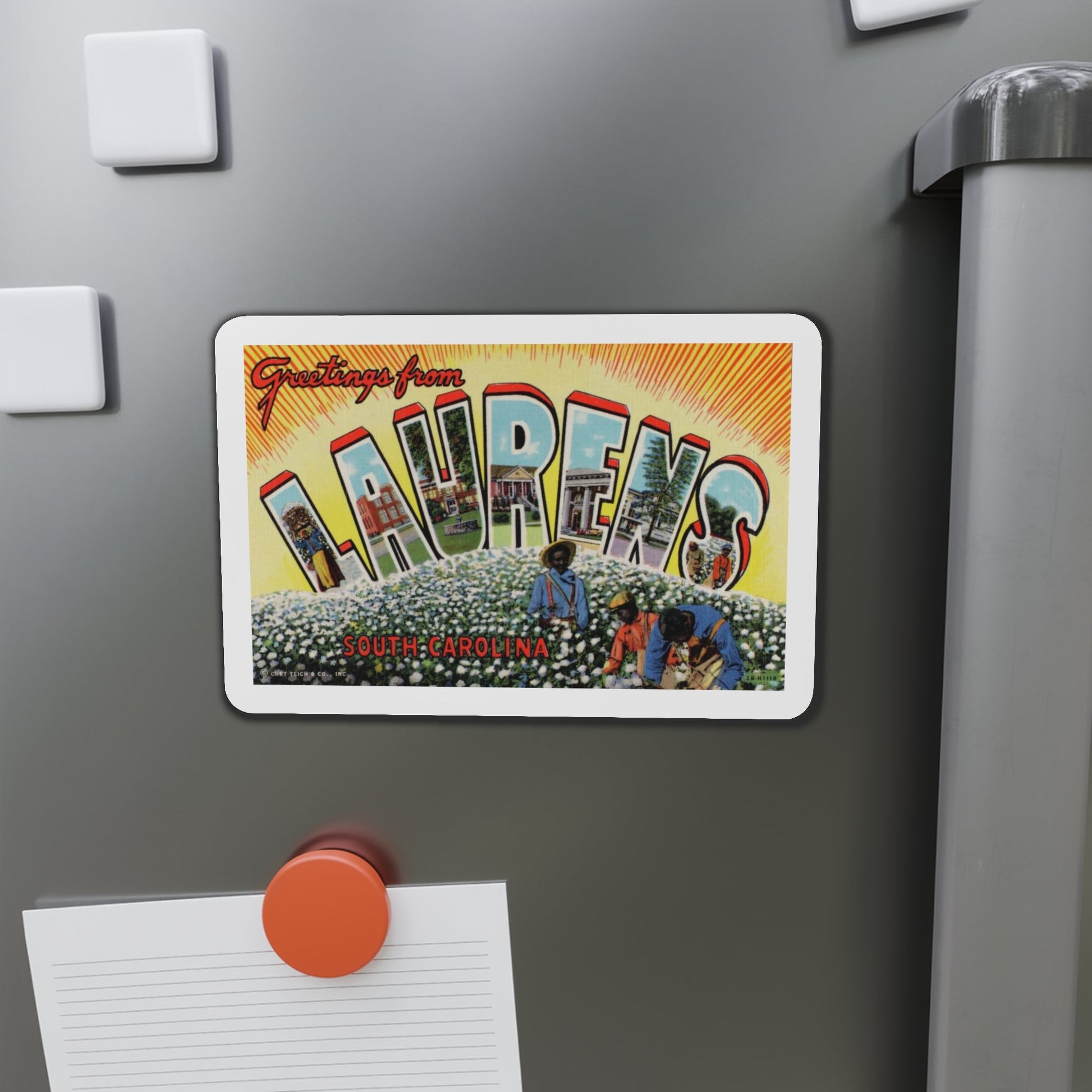 Greetings from Laurens South Carolina (Greeting Postcards) Die-Cut Magnet-The Sticker Space