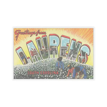 Greetings from Laurens South Carolina (Greeting Postcards) STICKER Vinyl Kiss-Cut Decal 2 Inch Transparent - The Sticker Space