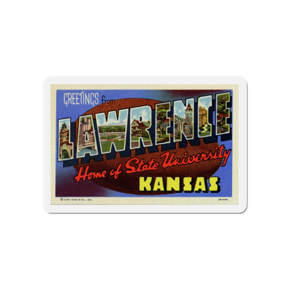 Greetings from Lawrence Home of State University Kansas (Greeting Postcards) Die-Cut Magnet-6 × 6"-The Sticker Space