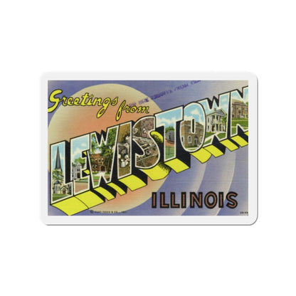 Greetings from Lewistown Illinois (Greeting Postcards) Die-Cut Magnet-2" x 2"-The Sticker Space