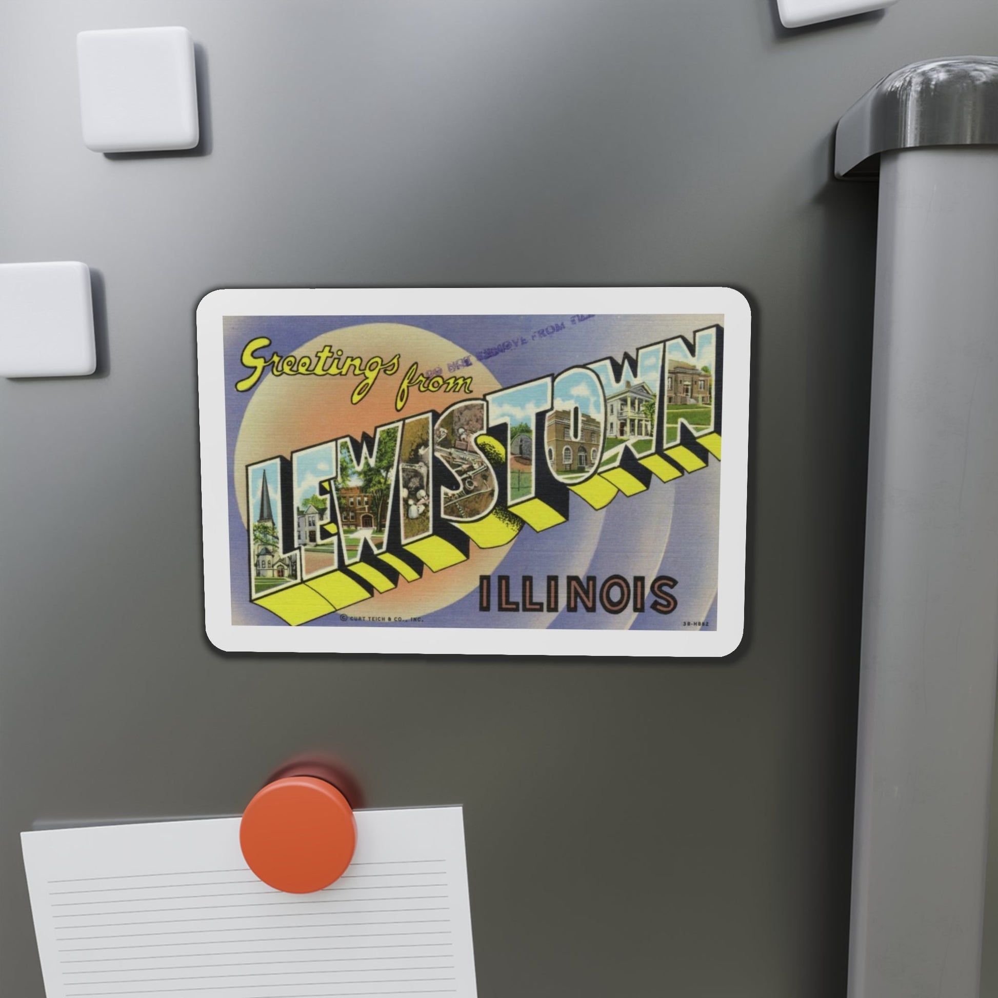 Greetings from Lewistown Illinois (Greeting Postcards) Die-Cut Magnet-The Sticker Space