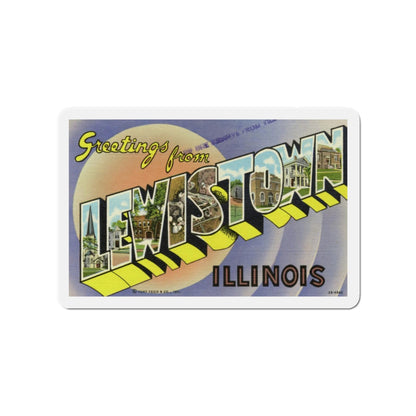 Greetings from Lewistown Illinois (Greeting Postcards) Die-Cut Magnet-4" x 4"-The Sticker Space