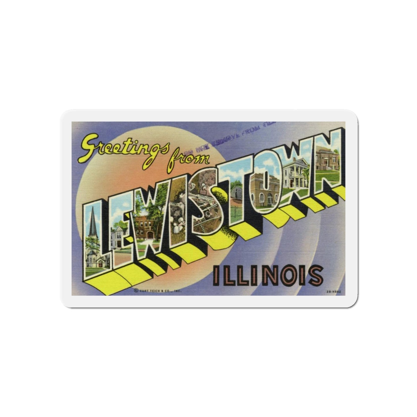 Greetings from Lewistown Illinois (Greeting Postcards) Die-Cut Magnet-5" x 5"-The Sticker Space