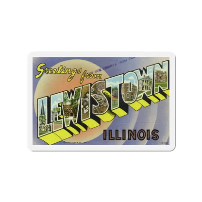 Greetings from Lewistown Illinois (Greeting Postcards) Refrigerator Magnet 3 Inch - The Sticker Space