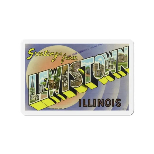 Greetings from Lewistown Illinois (Greeting Postcards) Refrigerator Magnet 3 Inch - The Sticker Space