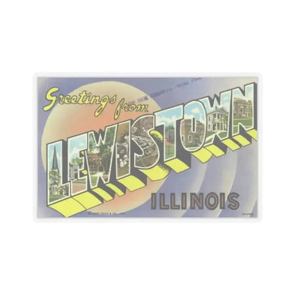 Greetings from Lewistown Illinois (Greeting Postcards) STICKER Vinyl Kiss-Cut Decal 3 Inch Transparent - The Sticker Space