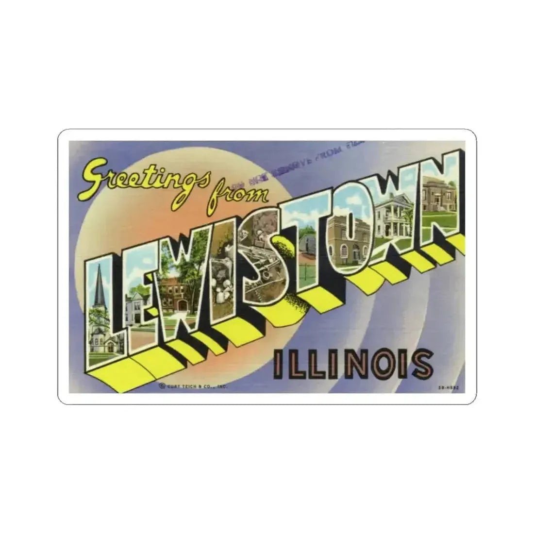 Greetings from Lewistown Illinois (Greeting Postcards) STICKER Vinyl Kiss-Cut Decal - The Sticker Space
