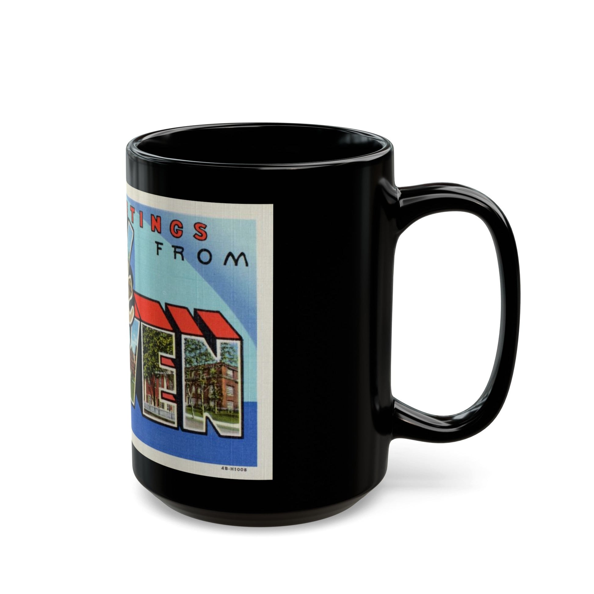 Greetings from Lock Haven PA (Greeting Postcards) Black Coffee Mug-The Sticker Space