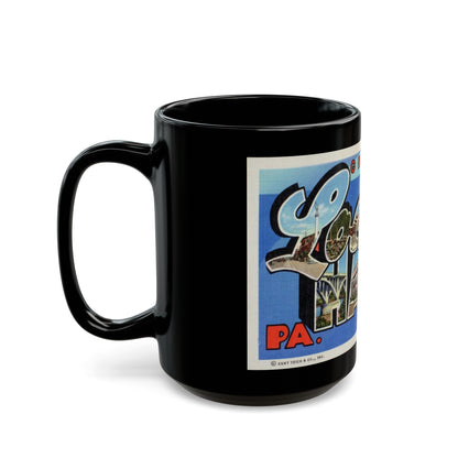 Greetings from Lock Haven PA (Greeting Postcards) Black Coffee Mug-The Sticker Space