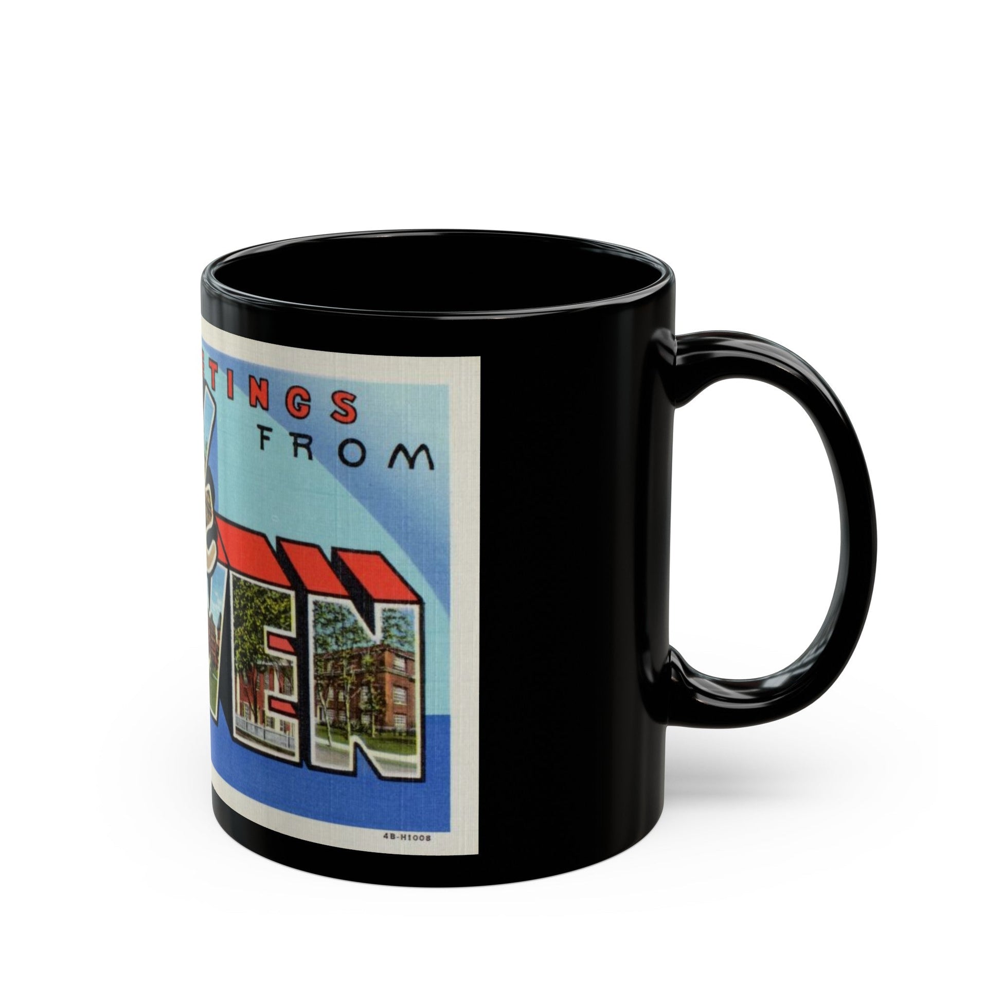 Greetings from Lock Haven PA (Greeting Postcards) Black Coffee Mug-The Sticker Space