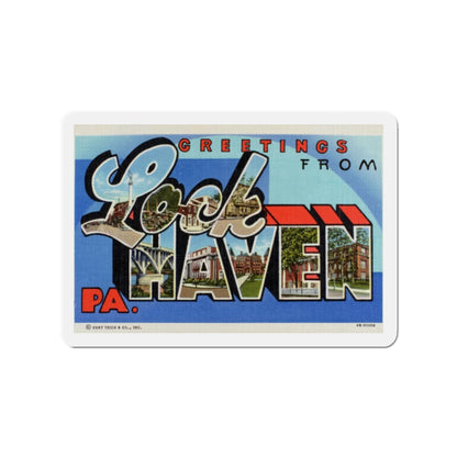 Greetings from Lock Haven PA (Greeting Postcards) Die-Cut Magnet-2" x 2"-The Sticker Space