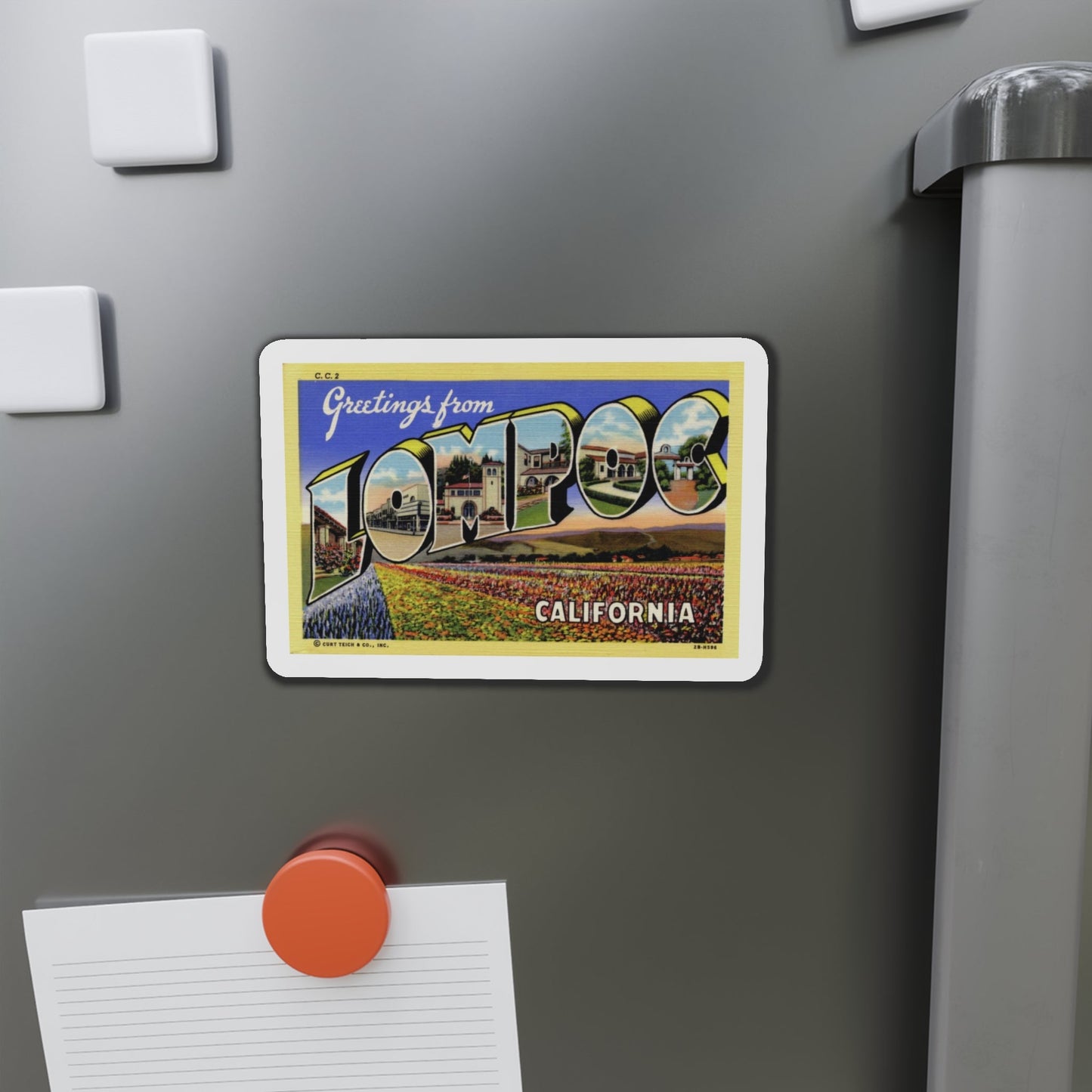 Greetings from Lompoc California (Greeting Postcards) Die-Cut Magnet-The Sticker Space