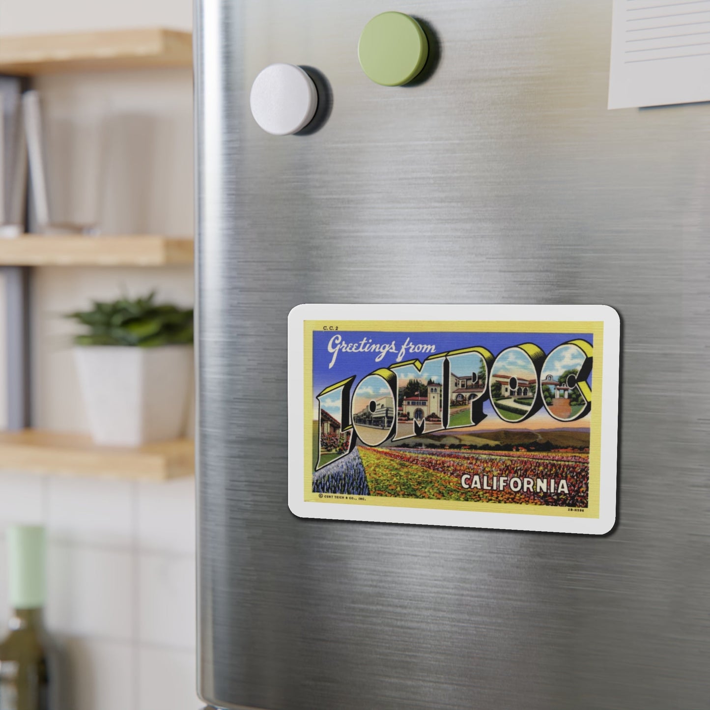 Greetings from Lompoc California (Greeting Postcards) Die-Cut Magnet-The Sticker Space