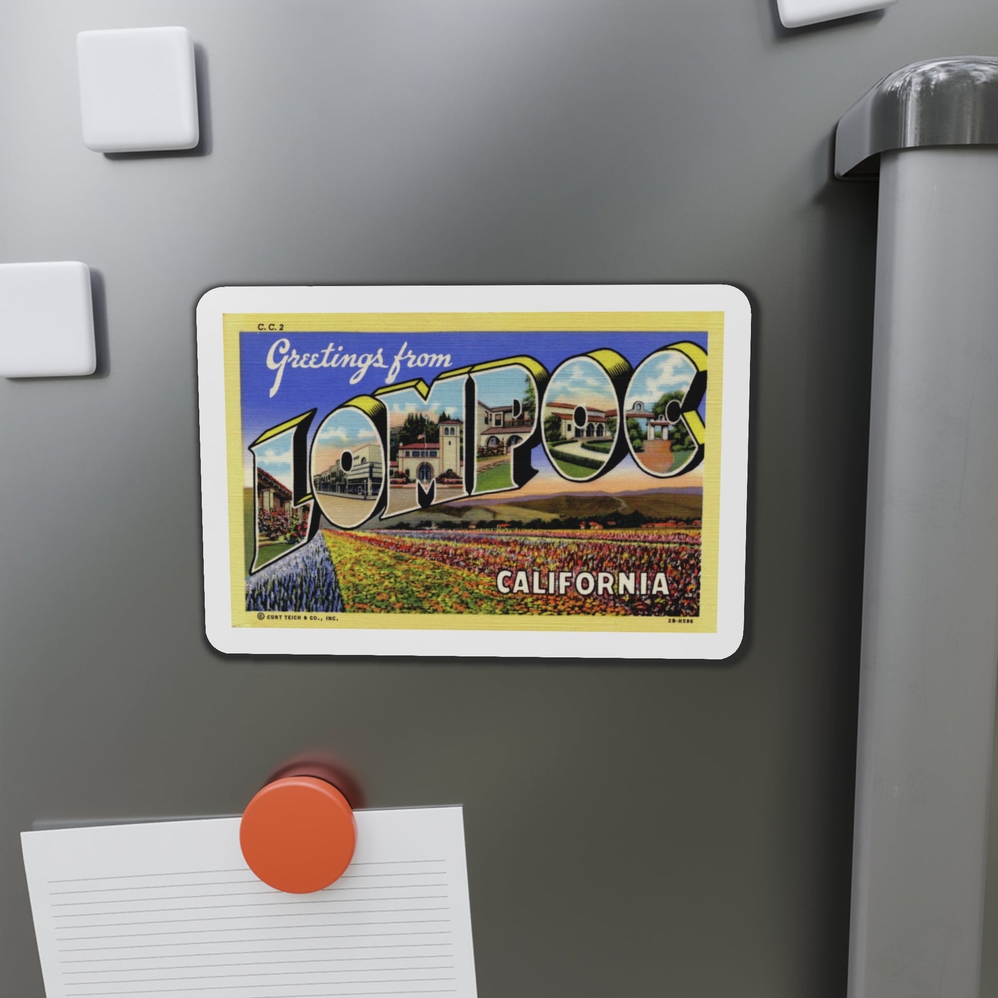 Greetings from Lompoc California (Greeting Postcards) Die-Cut Magnet-The Sticker Space