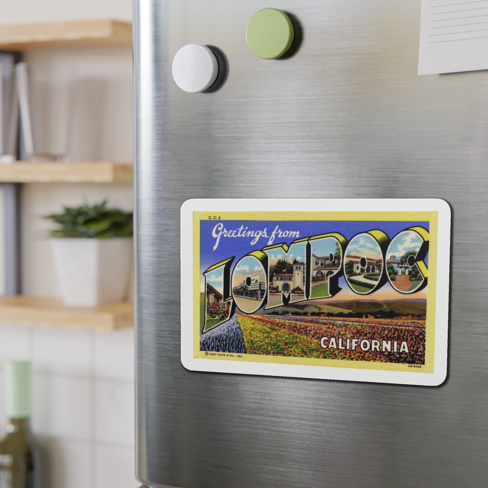 Greetings from Lompoc California (Greeting Postcards) Die-Cut Magnet-The Sticker Space