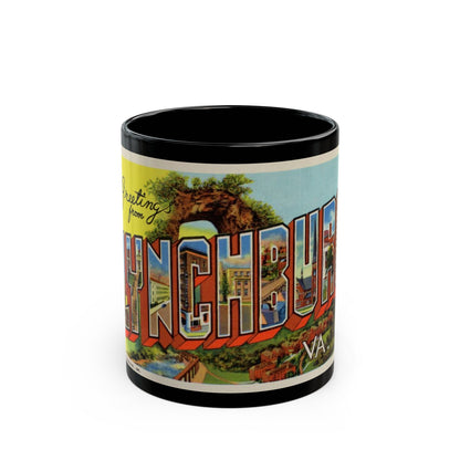 Greetings From Lynchburg VA (Greeting Postcards) Black Coffee Mug-11oz-The Sticker Space