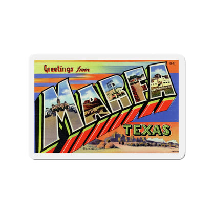 Greetings from Marfa Texas (Greeting Postcards) Die-Cut Magnet-3" x 3"-The Sticker Space