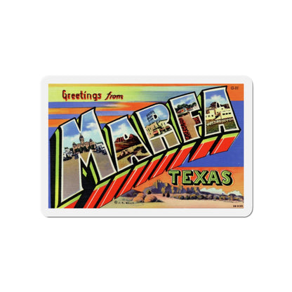 Greetings from Marfa Texas (Greeting Postcards) Die-Cut Magnet-4" x 4"-The Sticker Space