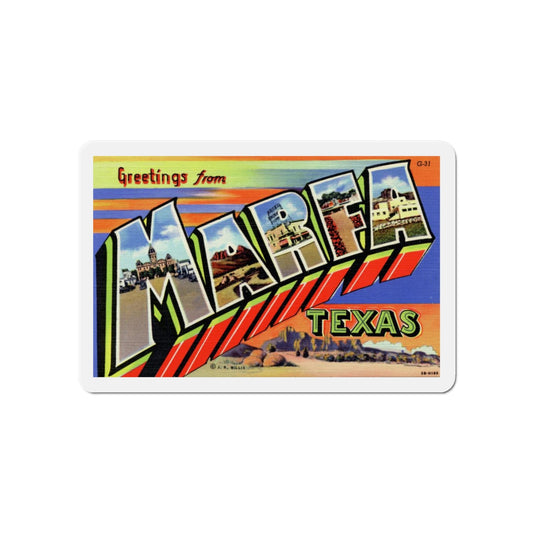 Greetings from Marfa Texas (Greeting Postcards) Die-Cut Magnet-6 × 6"-The Sticker Space