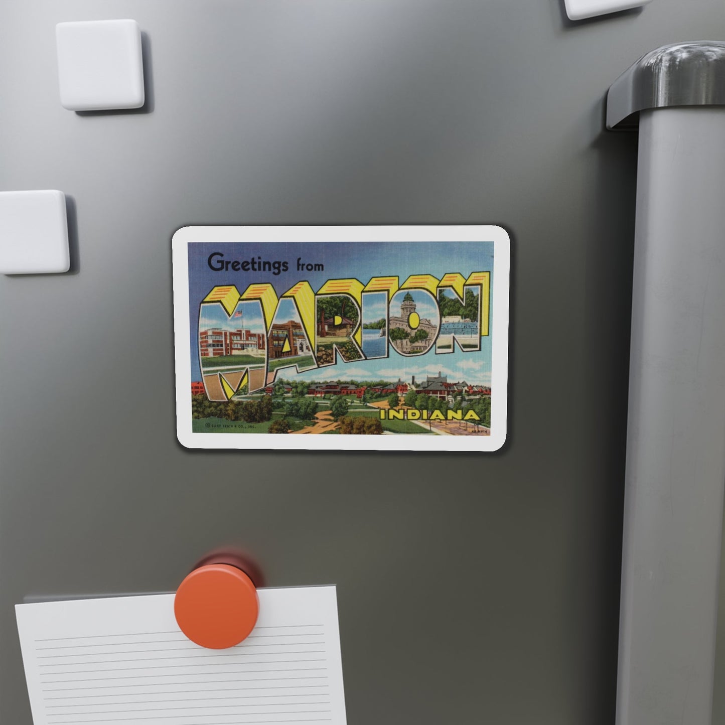 Greetings from Marion Indiana (Greeting Postcards) Die-Cut Magnet-The Sticker Space