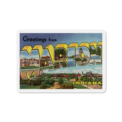 Greetings from Marion Indiana (Greeting Postcards) Die-Cut Magnet-2" x 2"-The Sticker Space