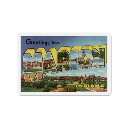 Greetings from Marion Indiana (Greeting Postcards) Die-Cut Magnet-3" x 3"-The Sticker Space