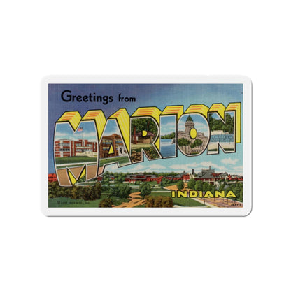 Greetings from Marion Indiana (Greeting Postcards) Die-Cut Magnet-4" x 4"-The Sticker Space