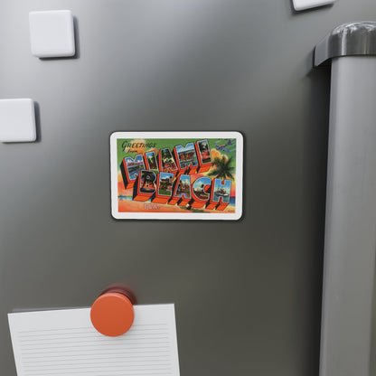 Greetings from Miami Beach Florida (Greeting Postcards) Die-Cut Magnet-The Sticker Space