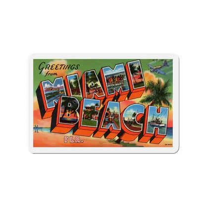 Greetings from Miami Beach Florida (Greeting Postcards) Refrigerator Magnet - The Sticker Space