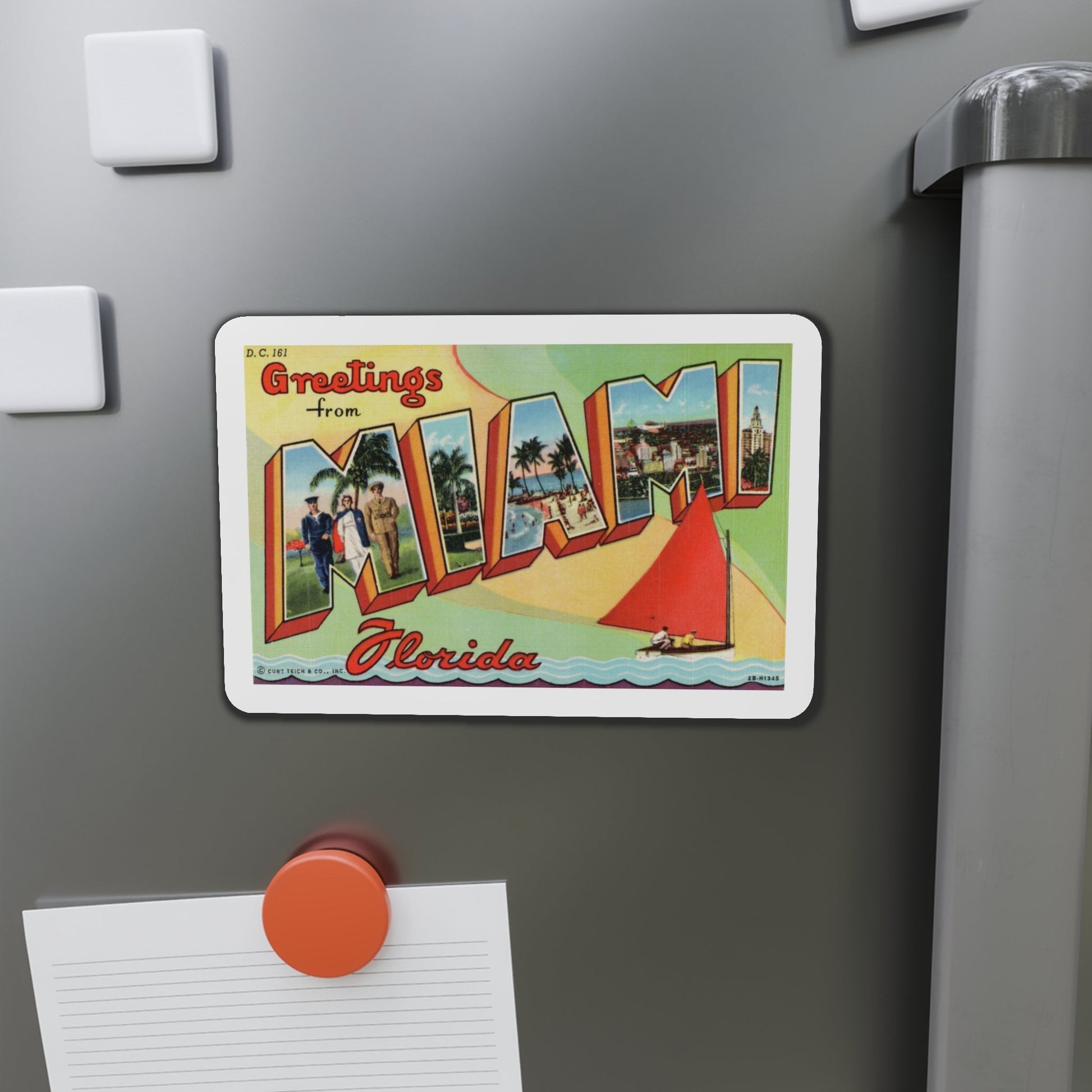 Greetings from Miami Florida (Greeting Postcards) Die-Cut Magnet-The Sticker Space